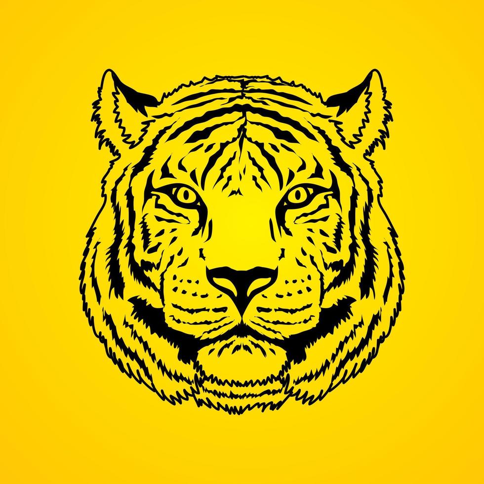 Tiger Head Outline vector