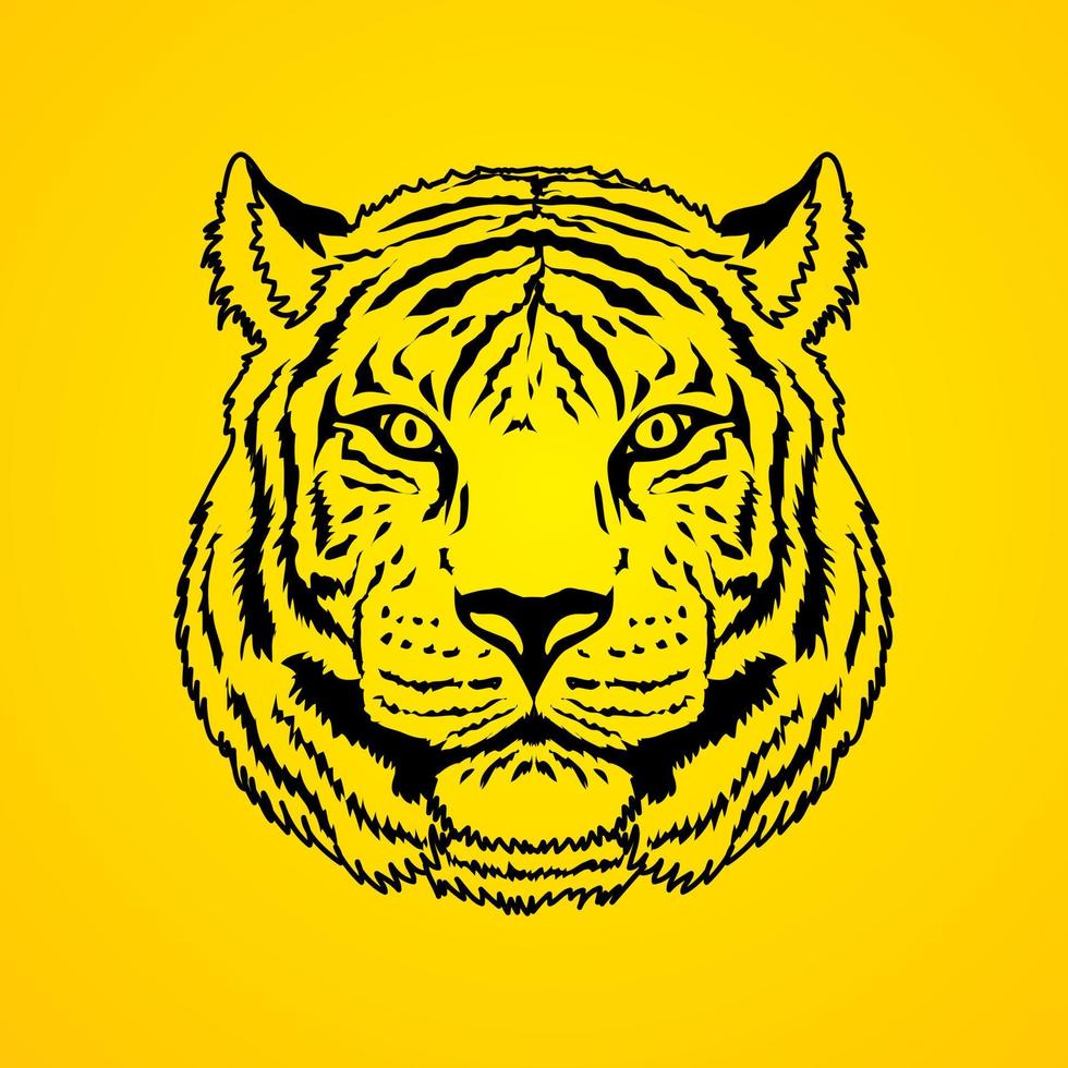 Tiger Head Outline vector