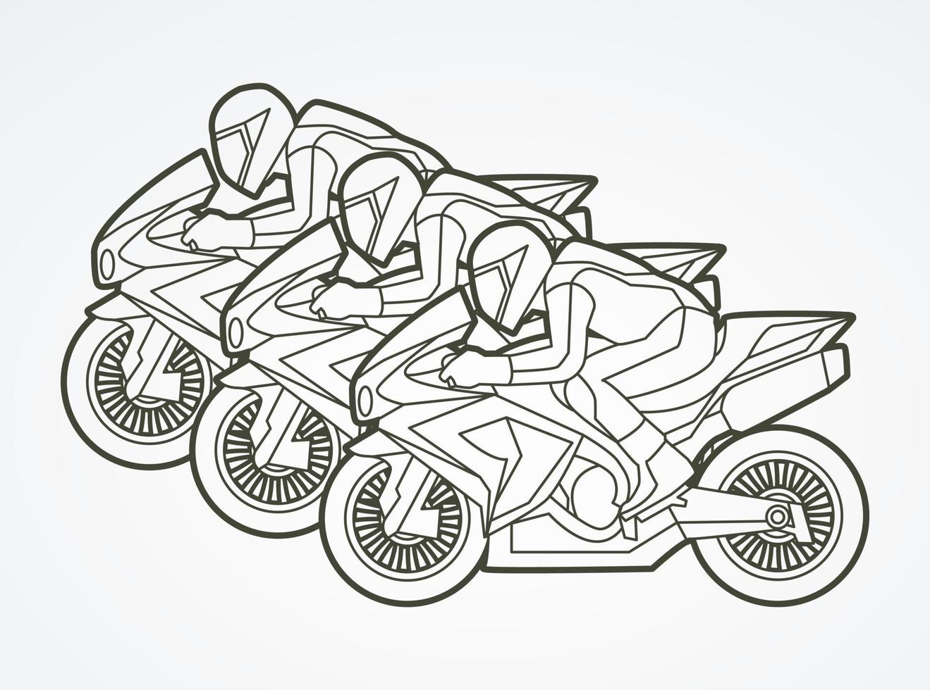 Esquema de acción de carreras de motocicletas. vector