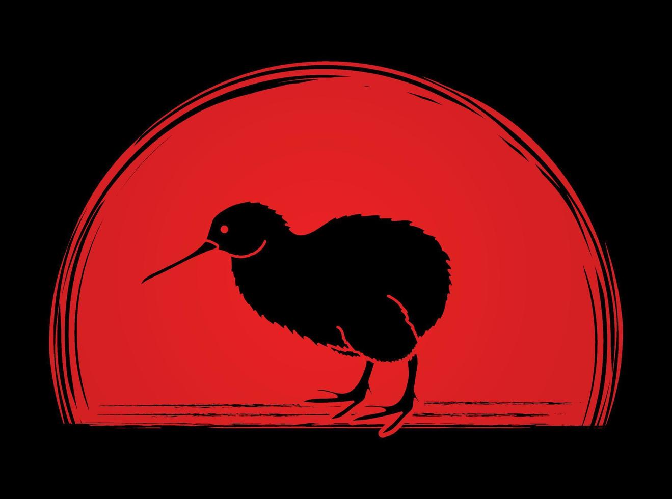 Silhouette Kiwi Bird vector