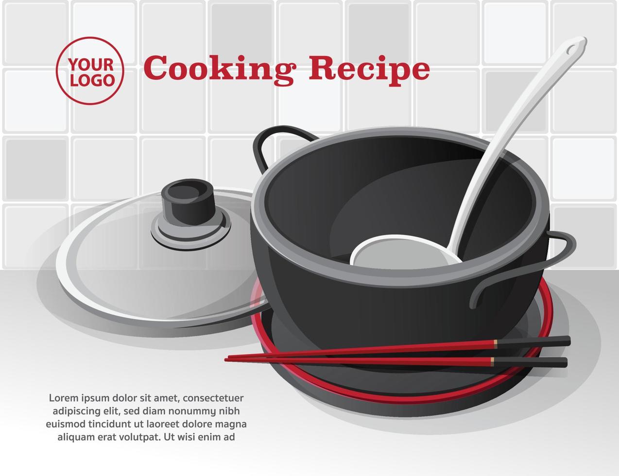 Cooking Recipe Kitchenware background, cooking poster, vector illustration