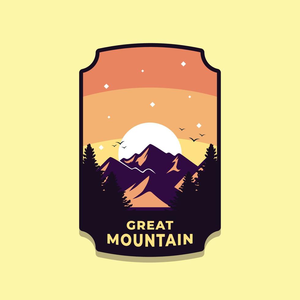 ilustración del paisaje de la gran aventura de montaña al aire libre vector