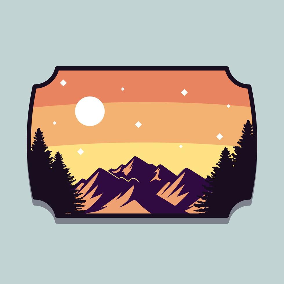 Illustration of Landscape Scenery of Great Mountain Adventure Outdoors vector