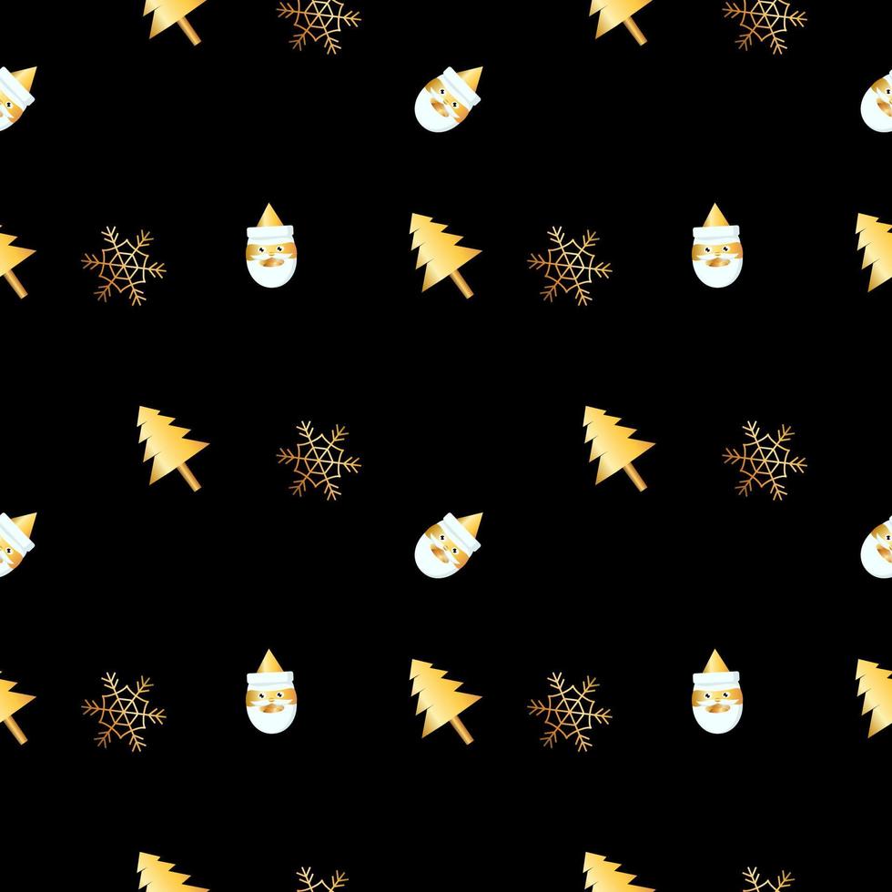 seamless christmas pattern created in golden gradient. christmas repeat pattern for gift cover, packaging, wrapping paper, fabric. vector