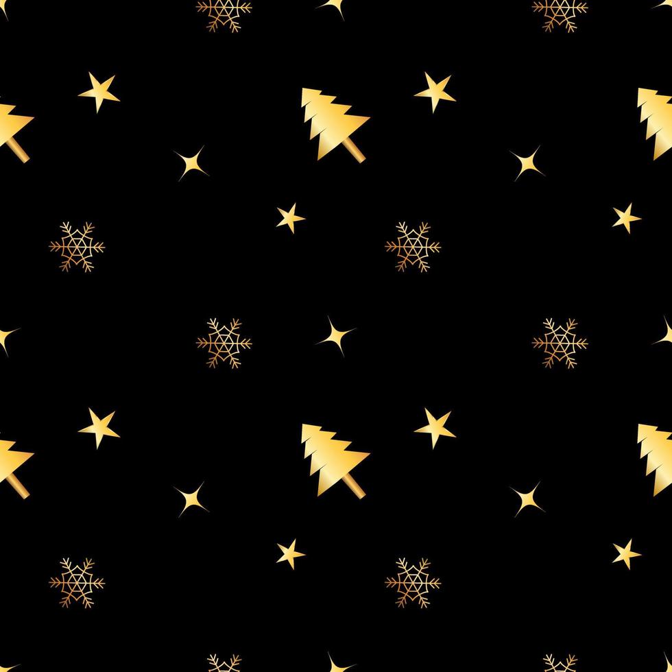 seamless christmas pattern created in golden gradient. christmas repeat pattern for gift cover, packaging, wrapping paper, fabric. vector