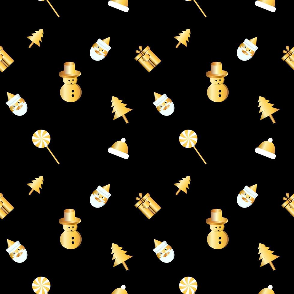 seamless christmas pattern created in golden gradient. christmas repeat pattern for gift cover, packaging, wrapping paper, fabric. vector