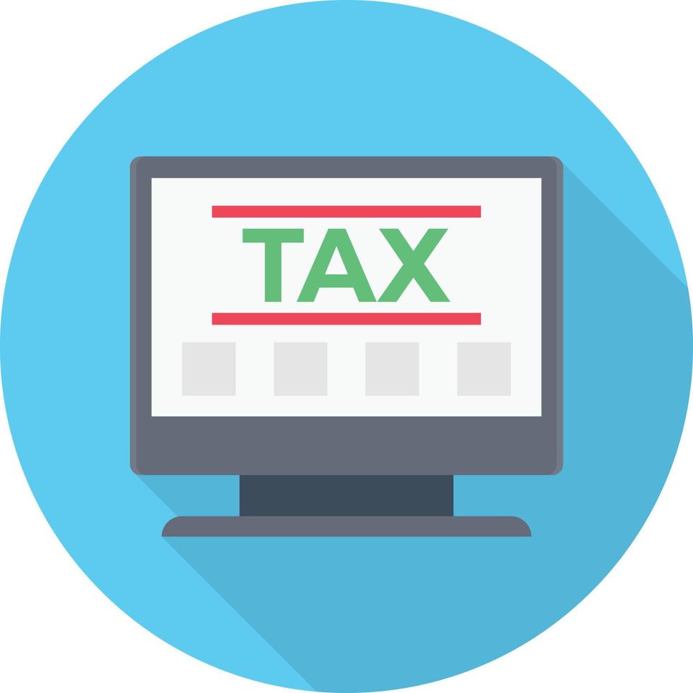 online tax circle flat icon vector