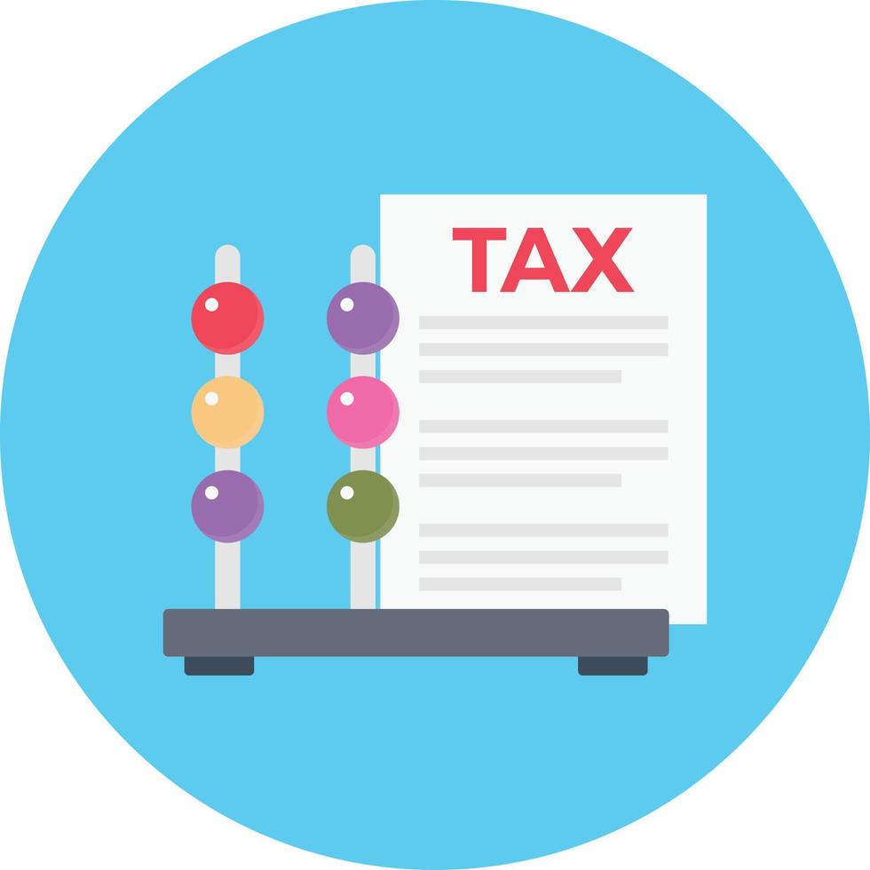 Tax calculate circle flat icon vector