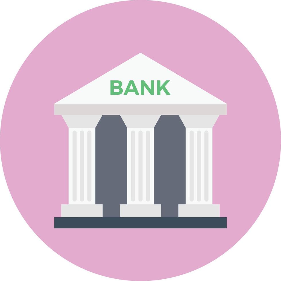 Bank  circle flat icon vector