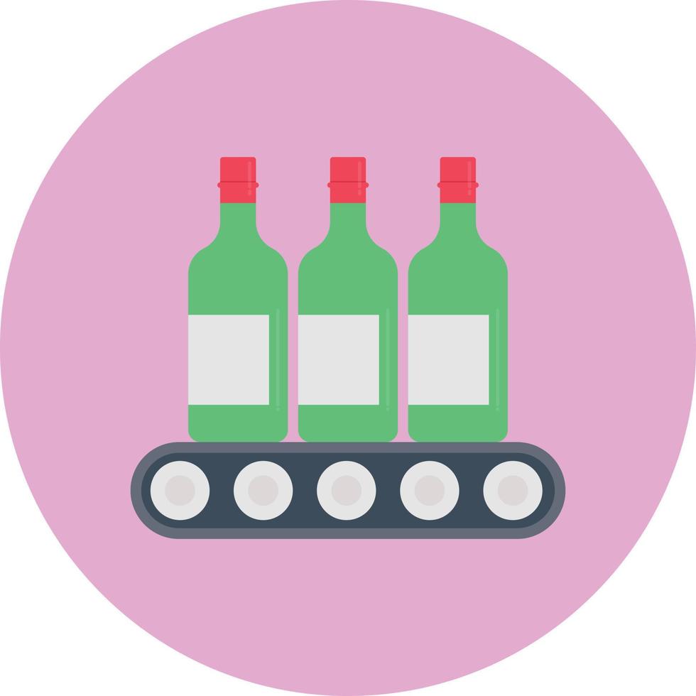 icono plano de círculo de botellas de vino vector