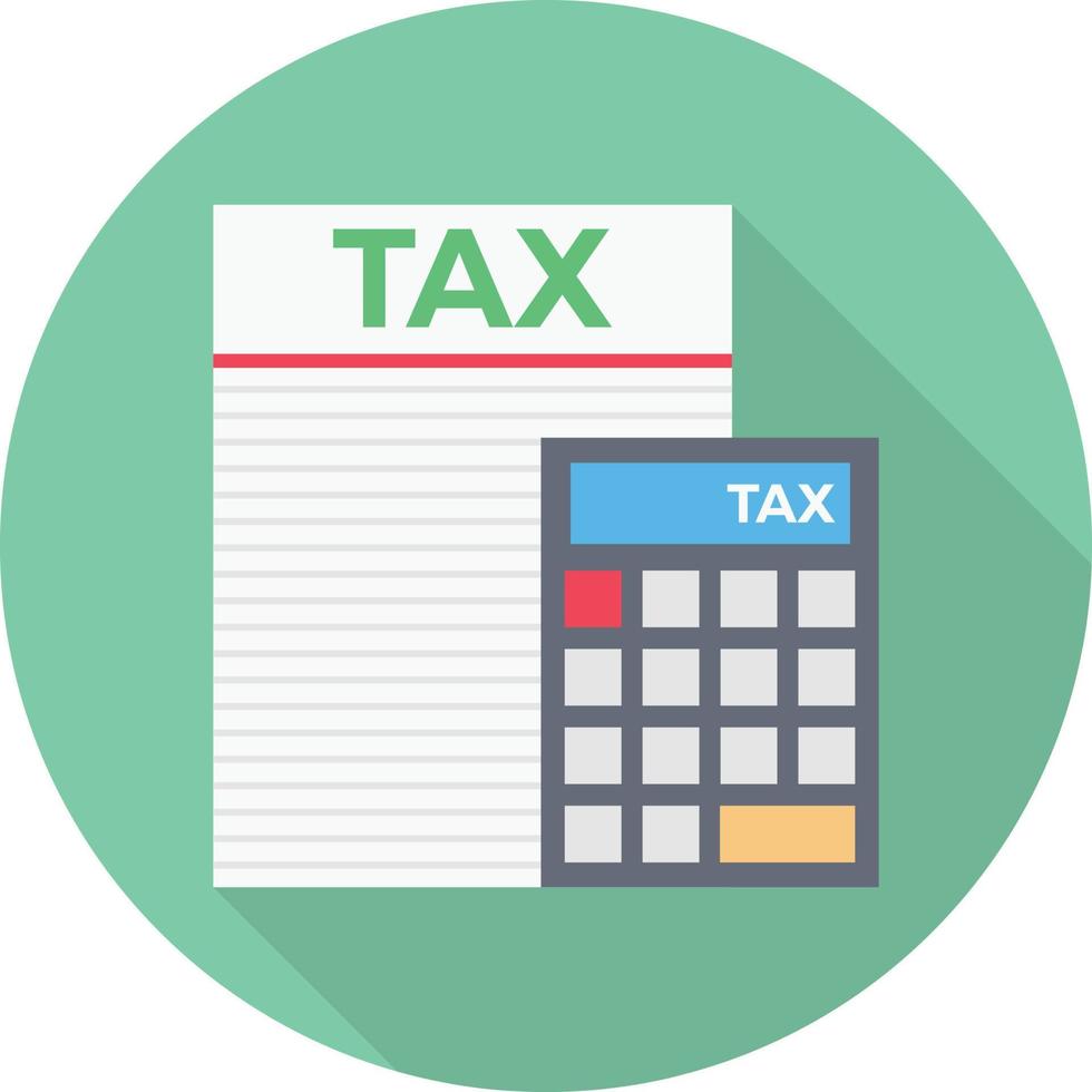 tax invoice calculate circle flat icon vector