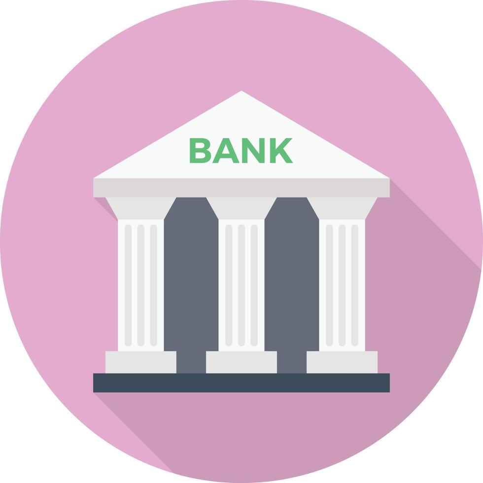 bank  circle flat icon vector