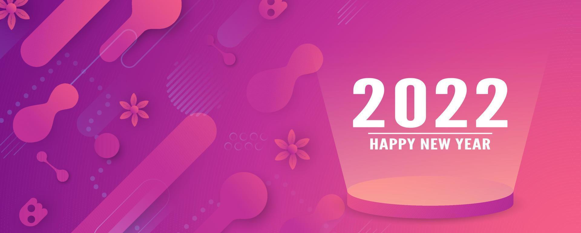 Happy new year 2022. Template design with new trend of gradient. Vector illustration for cover, discount promotion, advertisement.