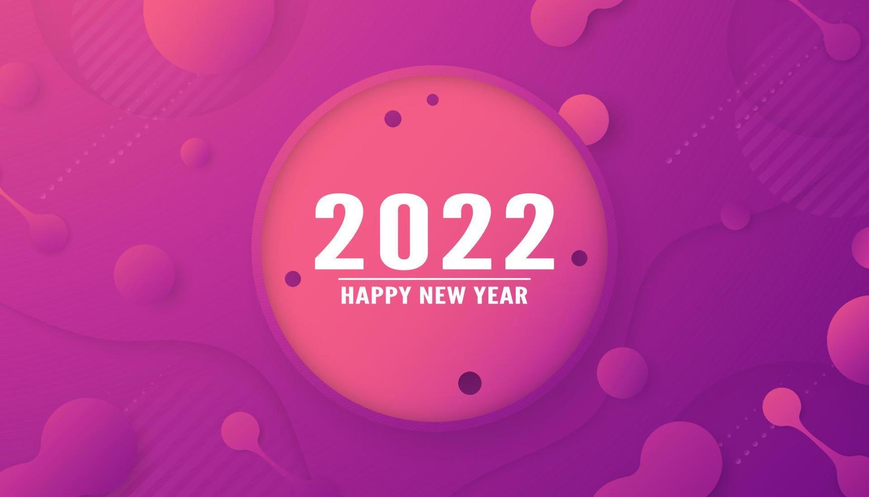 Happy new year 2022, Modern abstract background in liquid and fluid style. Purple paper cut. vector