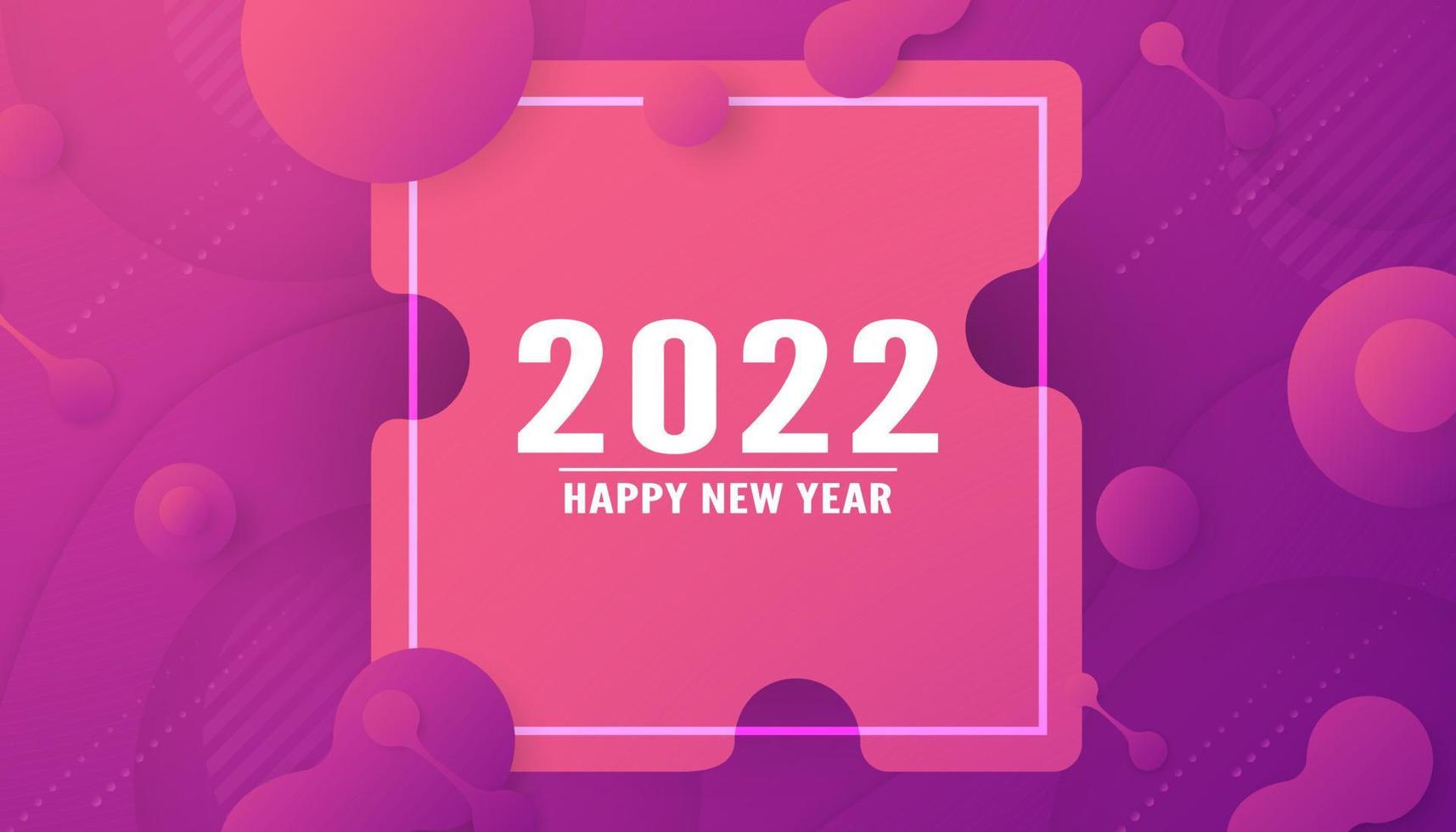 Happy new year 2022, Modern abstract background in liquid and fluid style. Purple paper cut. vector