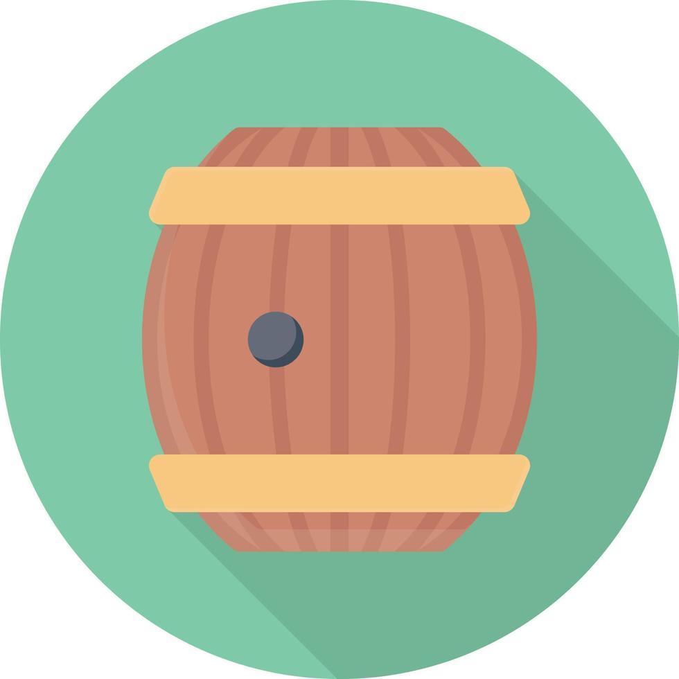 icono plano de círculo de barril vector