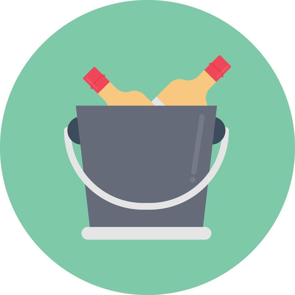 wine bucket circle flat icon vector