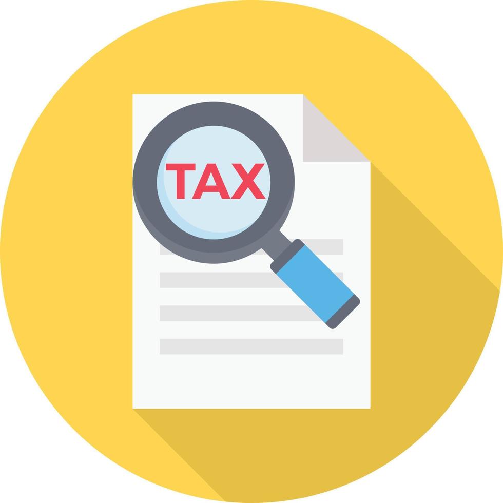 tax invoice search circle flat icon vector