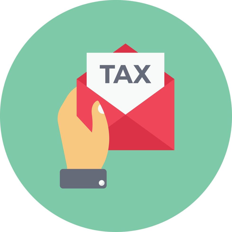 tax invoice  circle flat icon vector