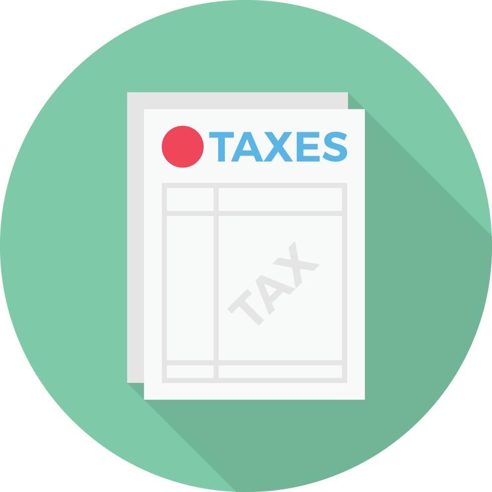 tax invoice circle flat icon vector