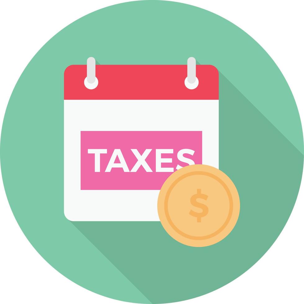 tax date circle flat icon vector