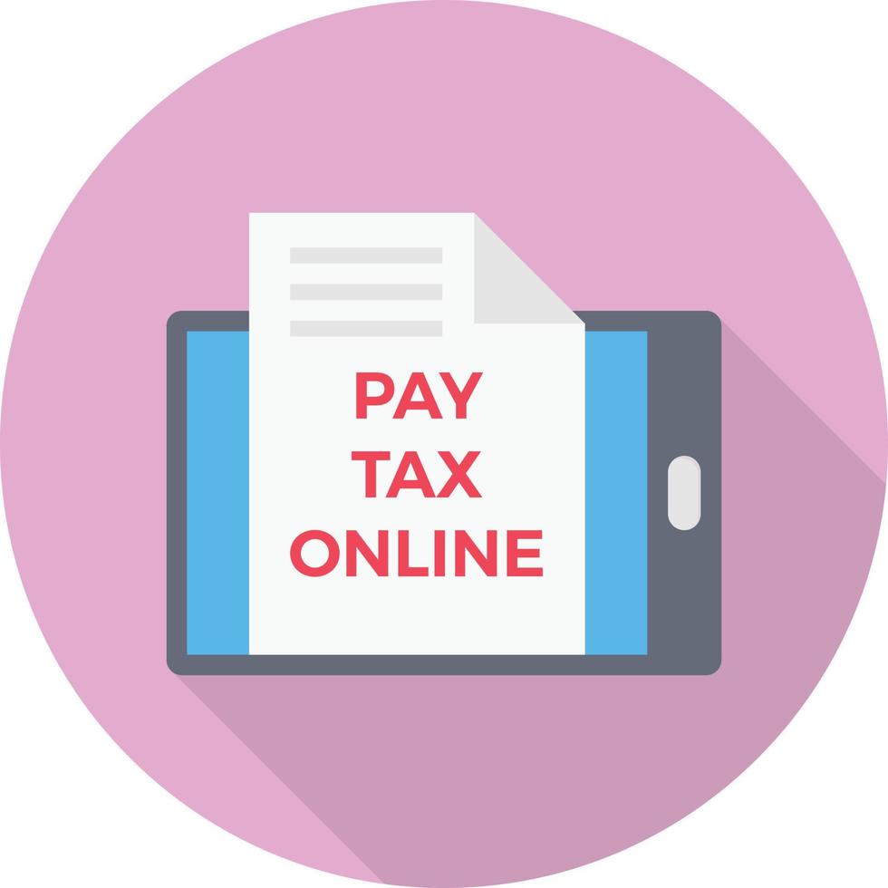 pay tax online circle flat icon vector