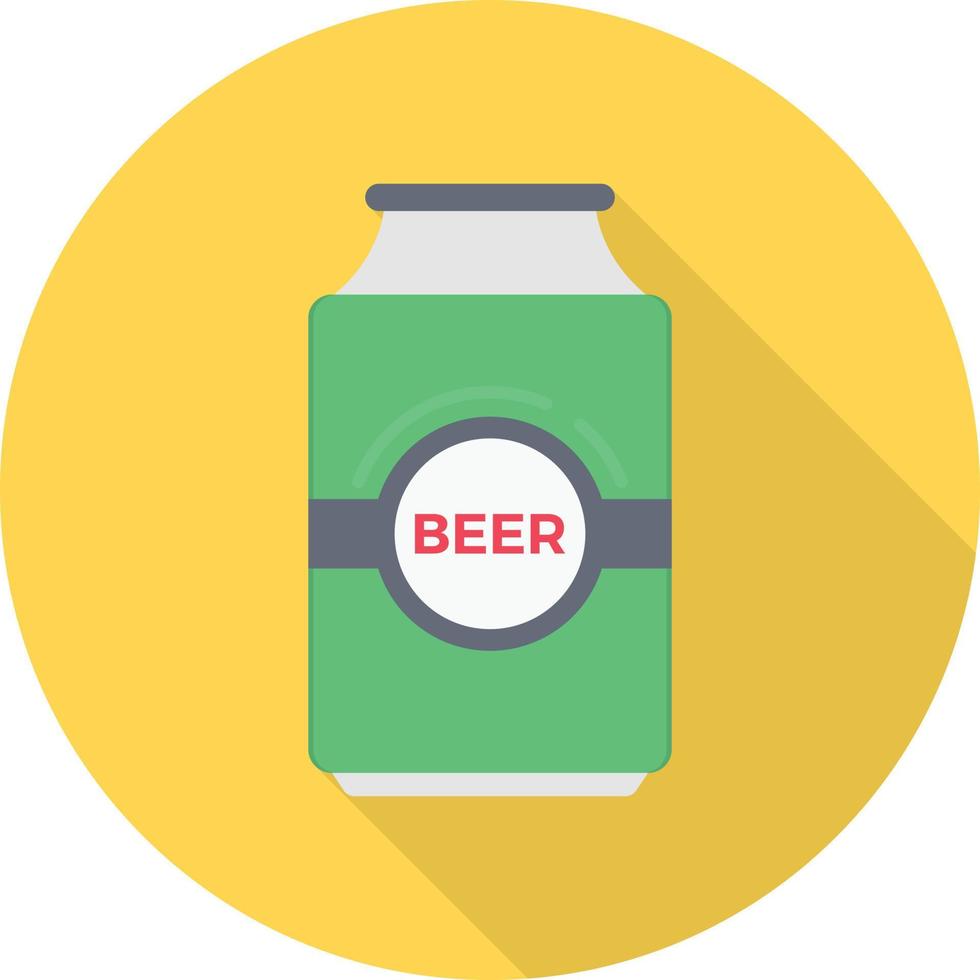 icono plano de círculo de lata de cerveza vector