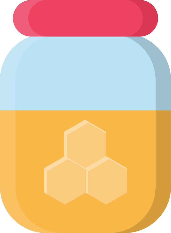 tarro de miel icono plano vector