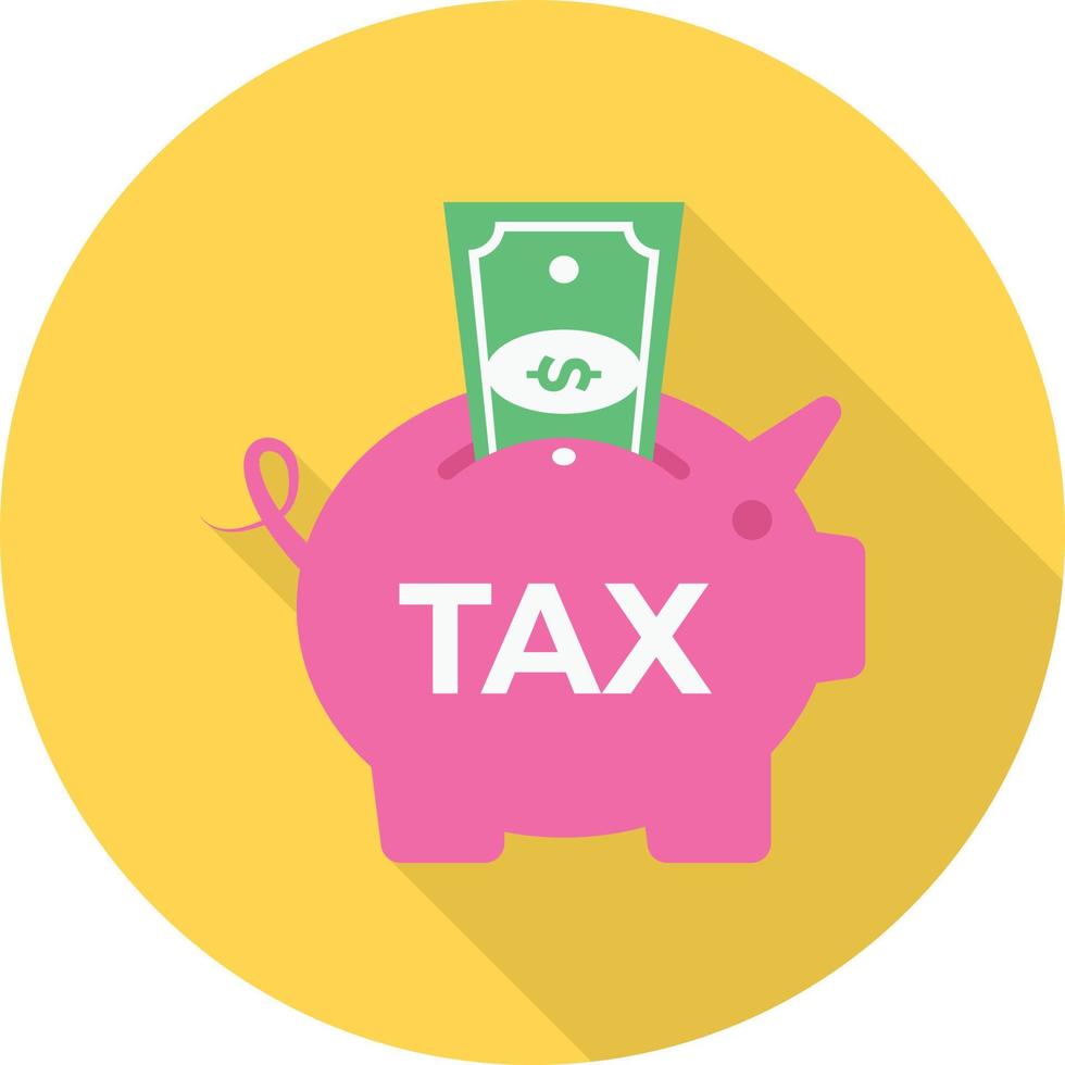 pay tax circle flat icon vector