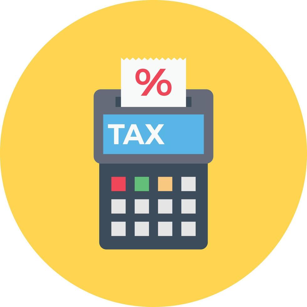 tax calculate circle flat icon vector