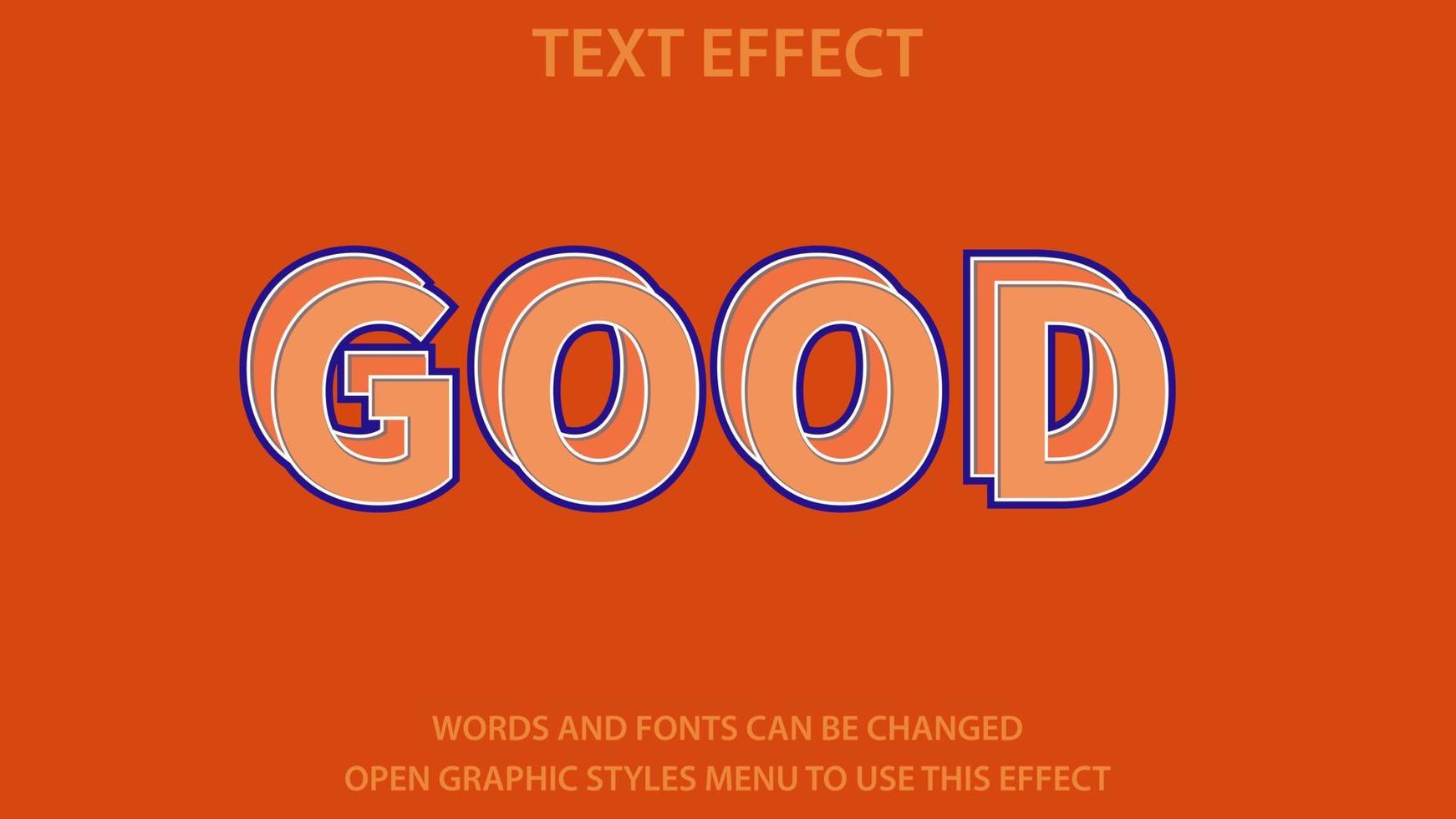 buen efecto de texto. ilustración vectorial. editable vector