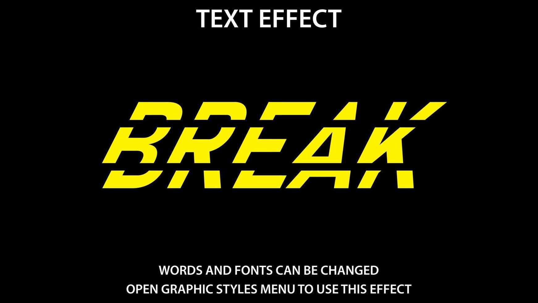 break text effect. Vector illustration. Editable