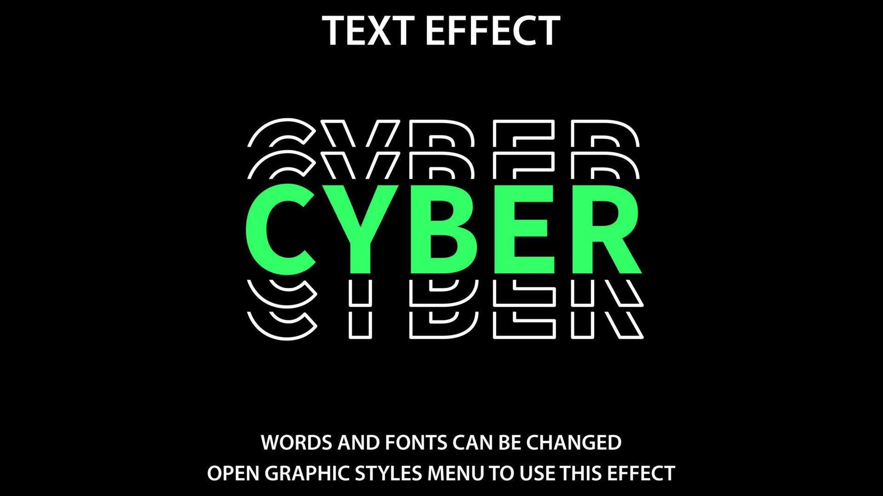 cyber text effect. Vector illustration. Editable