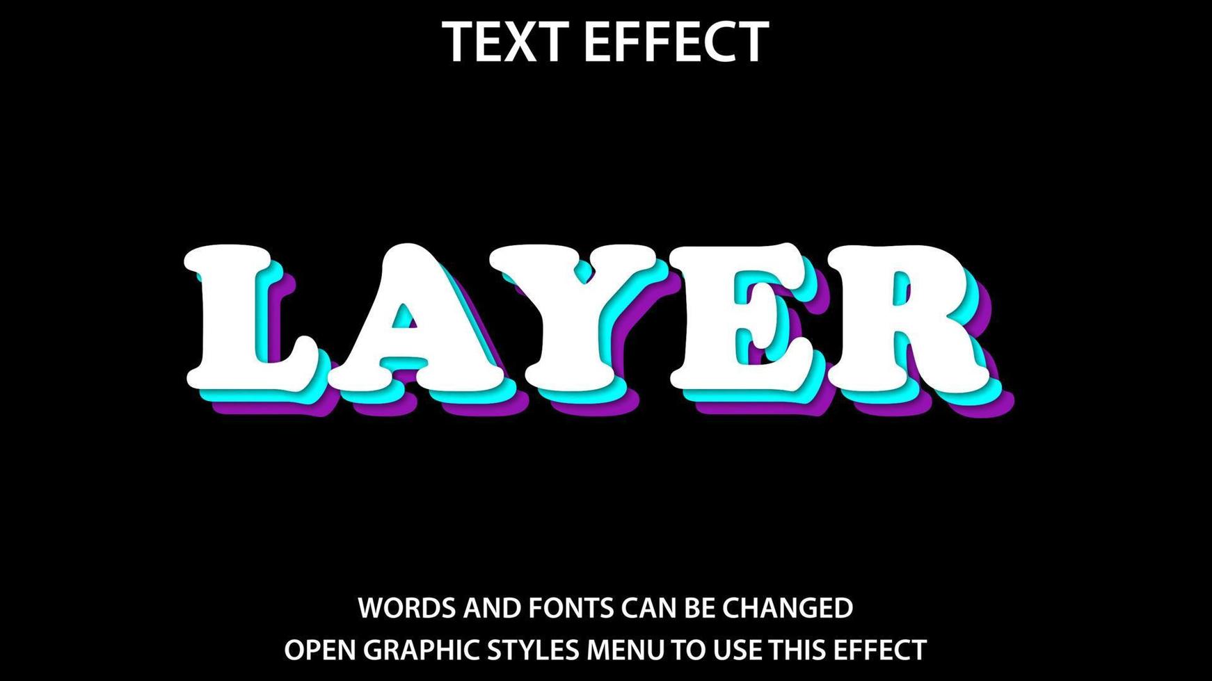 layer text effect. Vector illustration. Editable