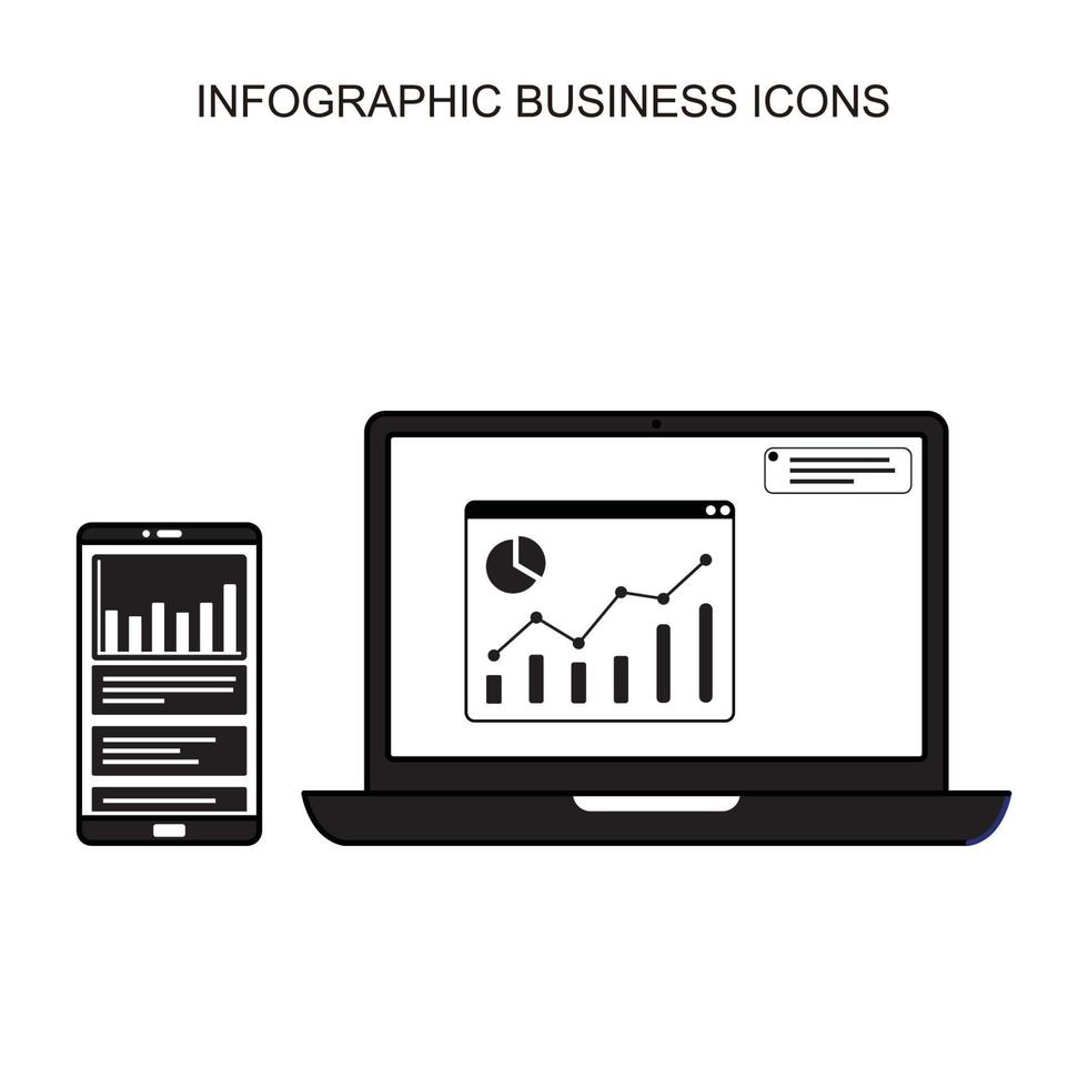 Tablet Computer With Infographic Icons vector