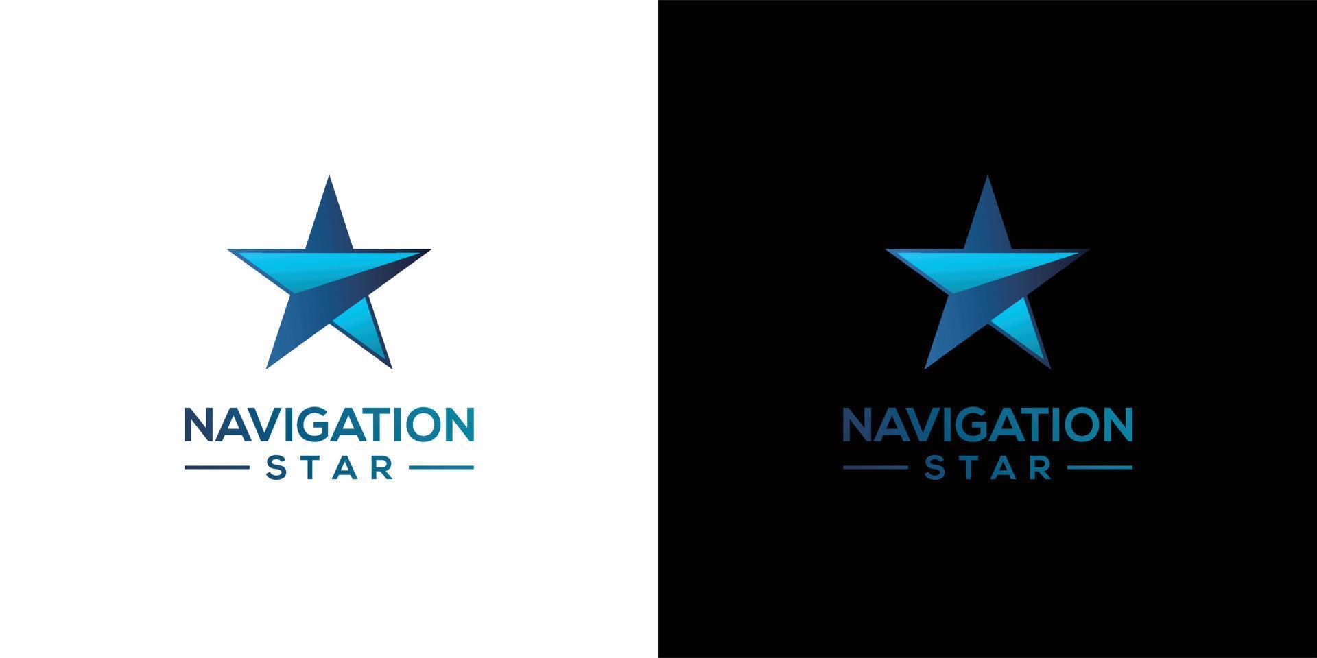 logotipo de estrella de navegación moderno y fresco vector