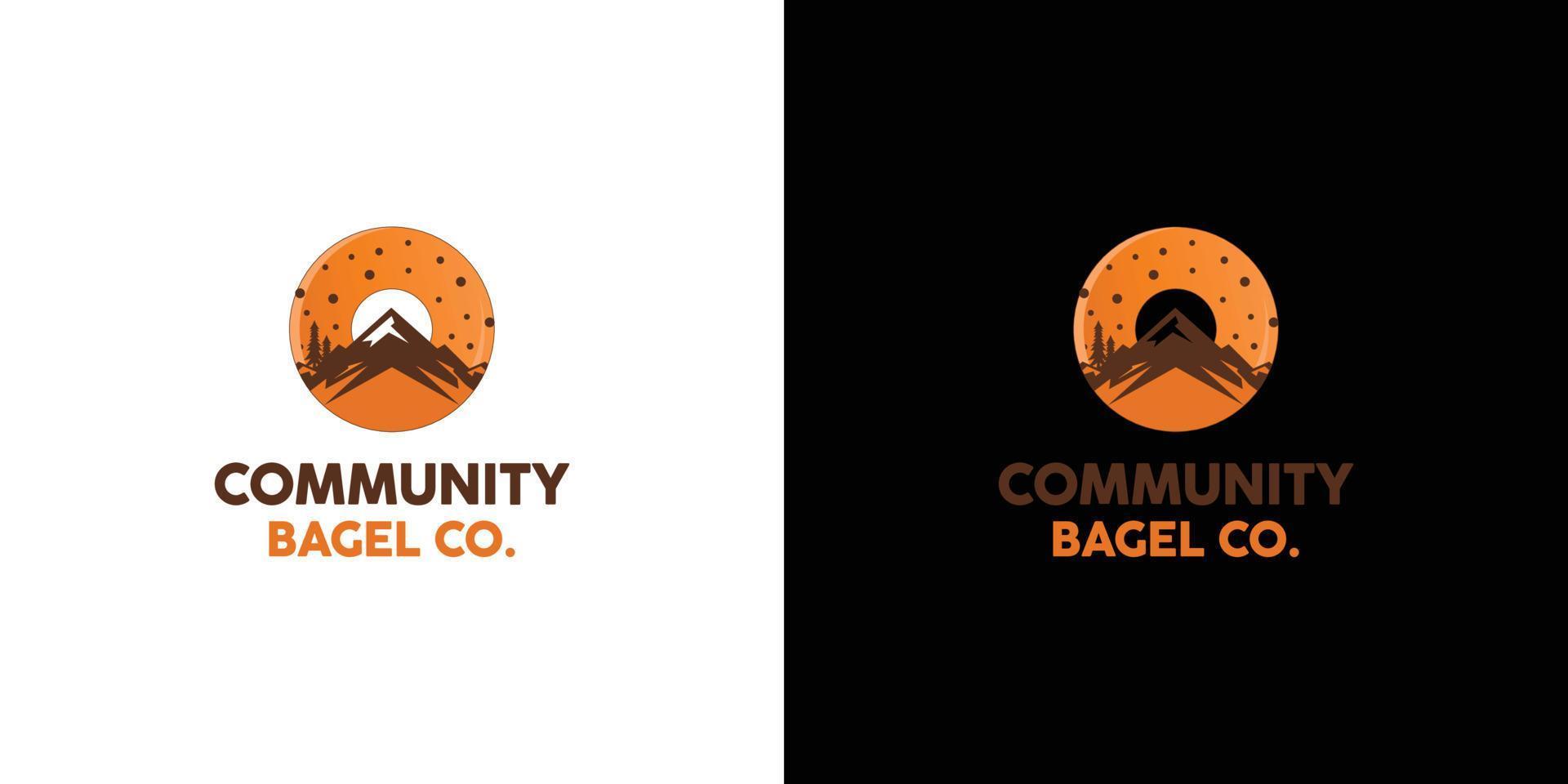 The bagel cake shop logo design is attractive and unique vector