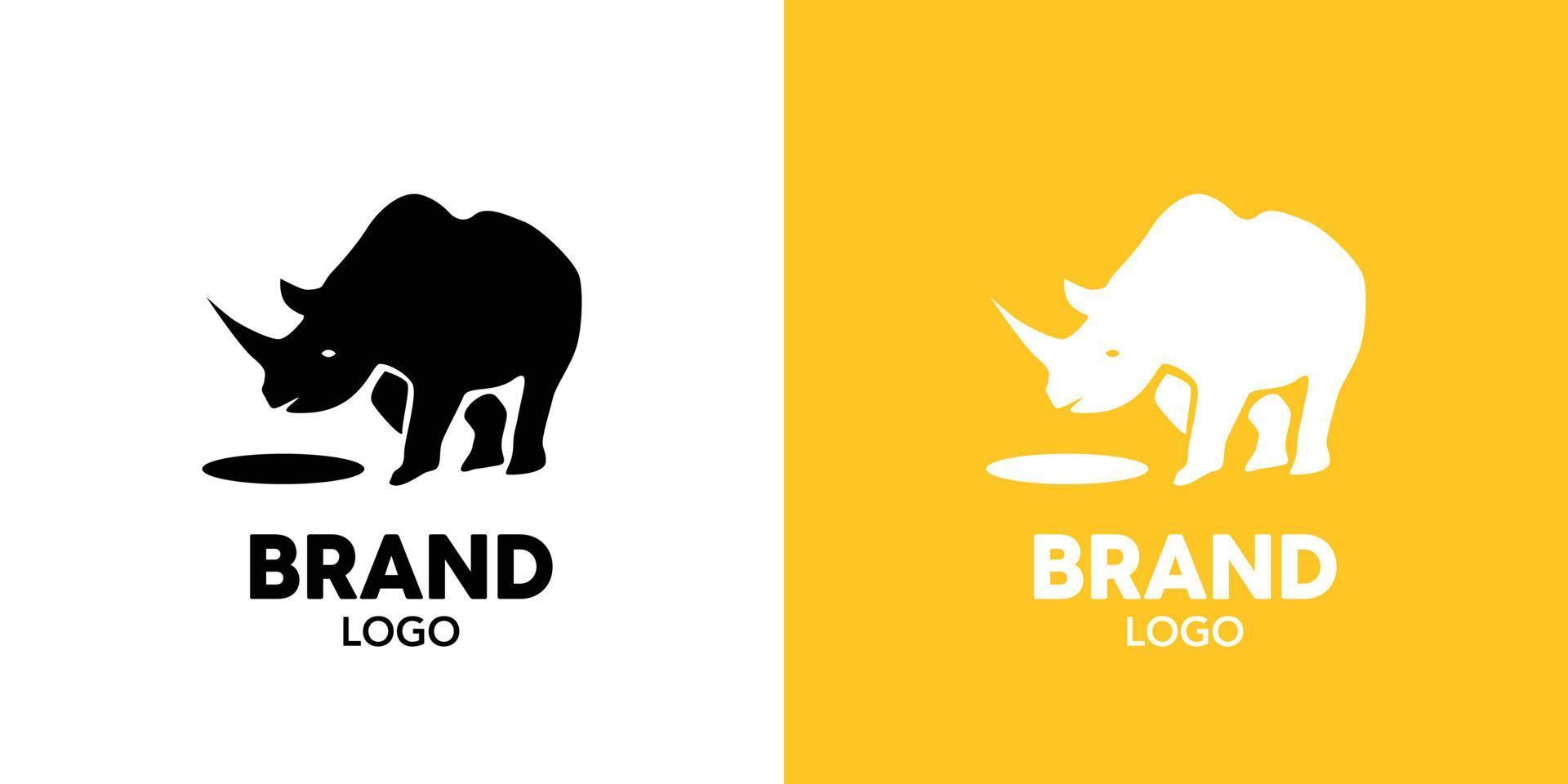 Simple and elegant rhino illustration logo vector