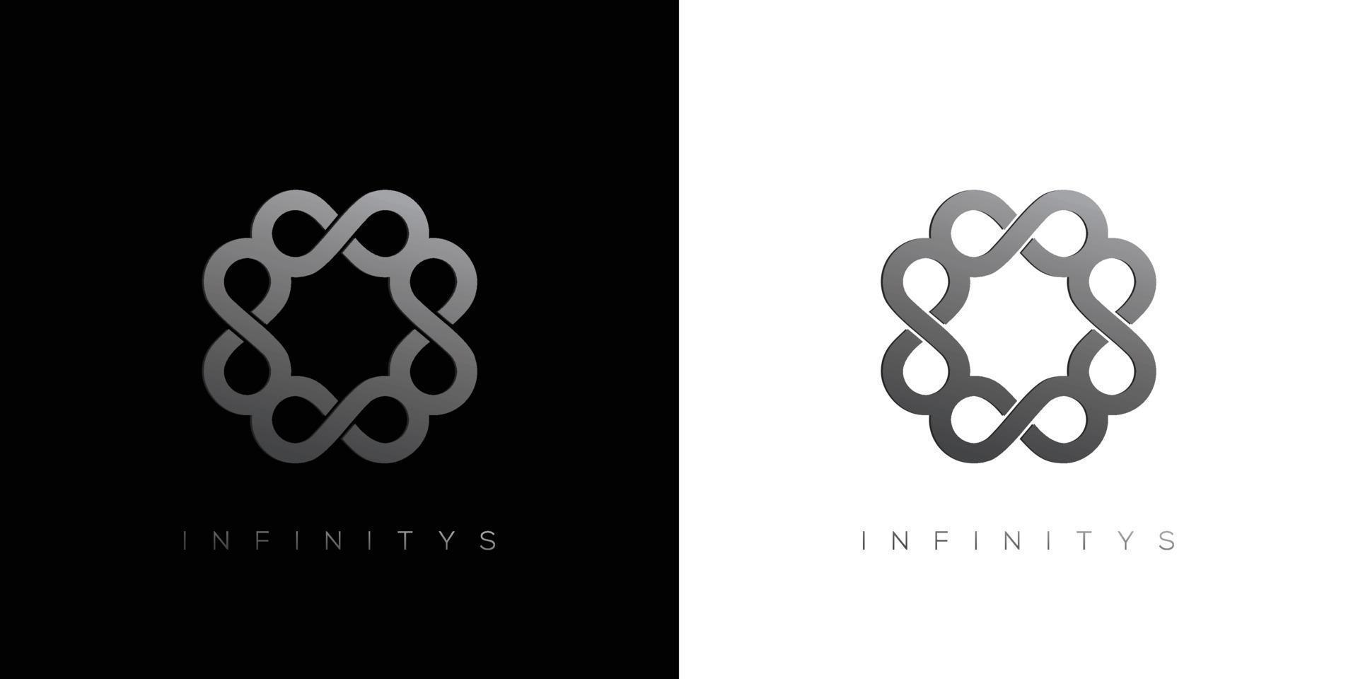 The infinity logo initials the letter S, modern and luxurious vector