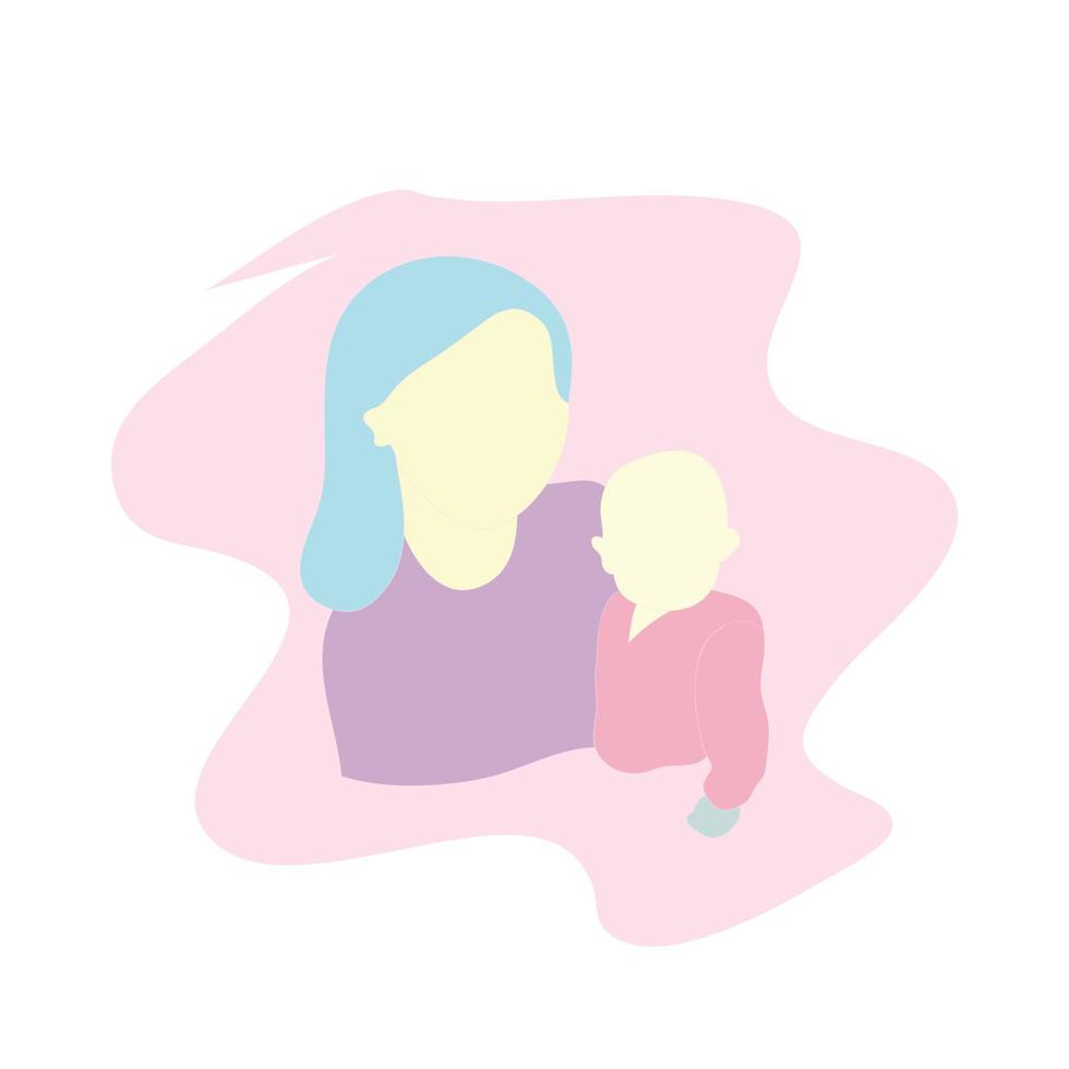 Illustration vector graphic of mother and child 1