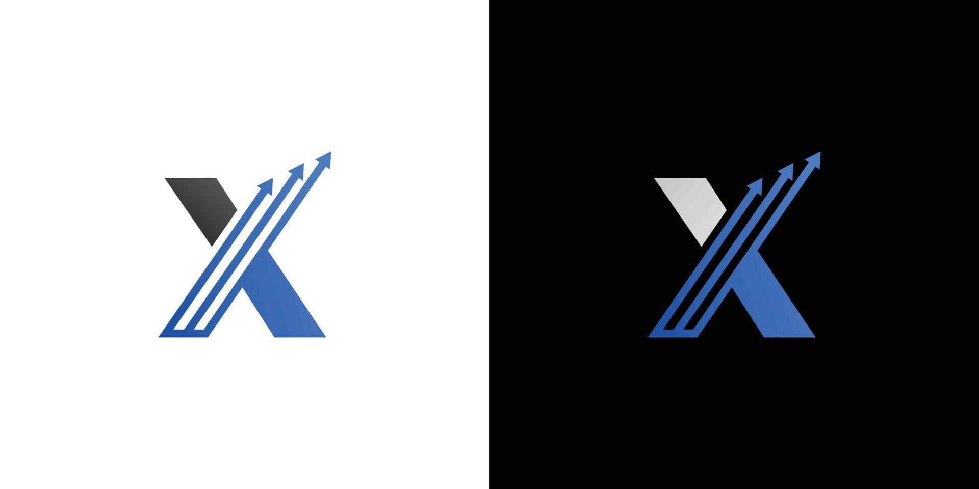 La letra inicial x diseño de logotipo moderno y profesional. vector
