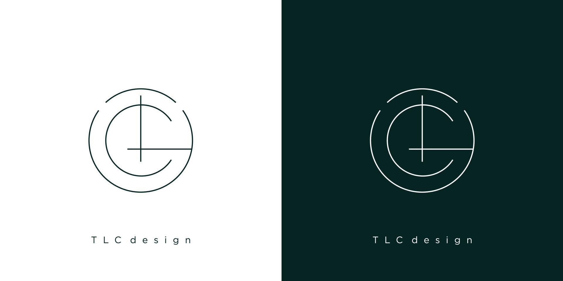 la letra inicial tlc logo design moderno y elegante 3 vector