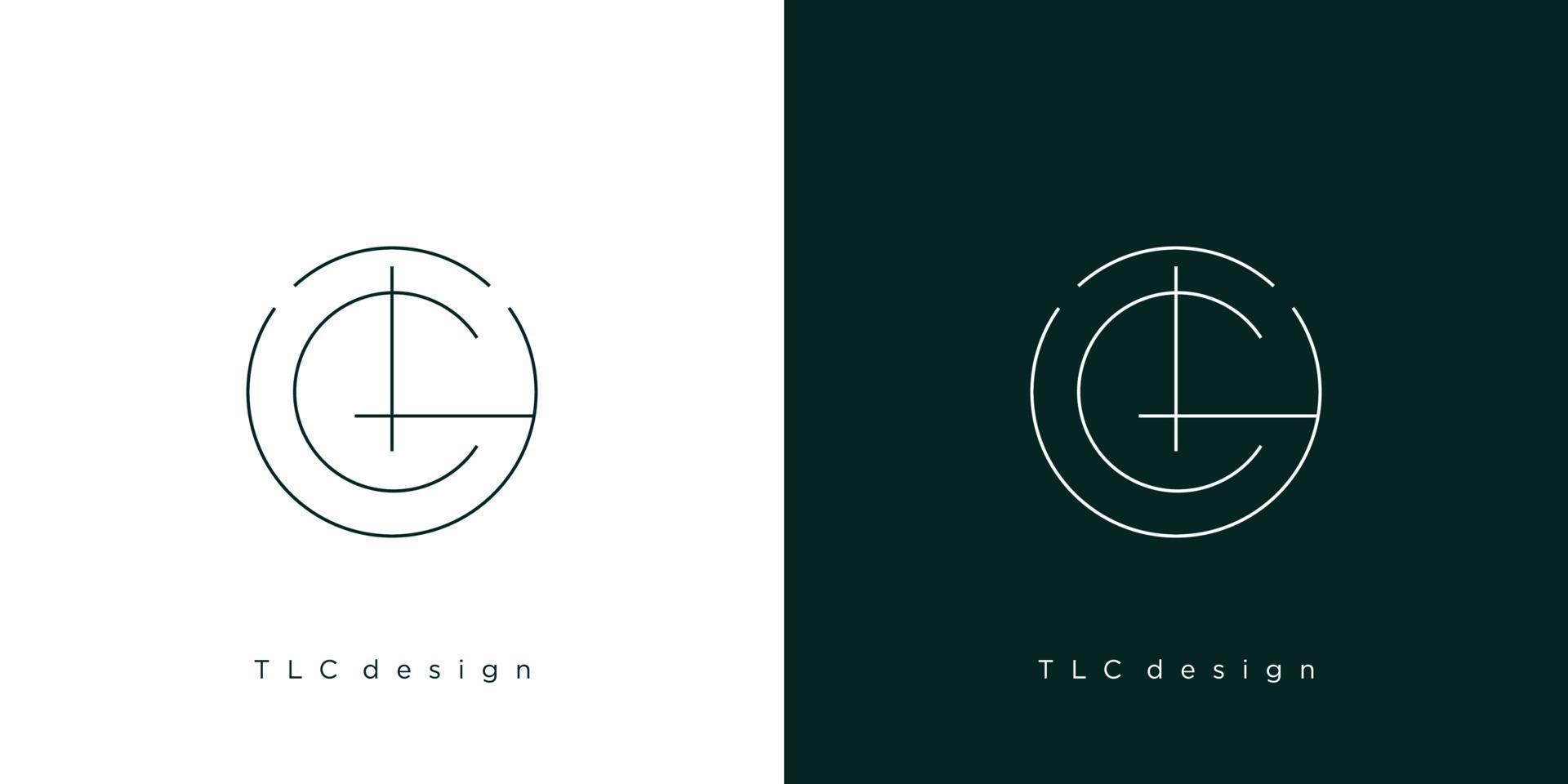 The initial letter TLC logo design modern and elegant 3 vector