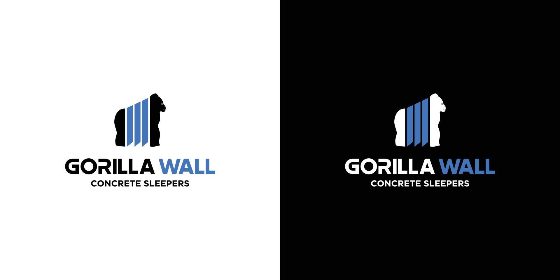 Wall-mounted gorilla theme logo is suitable for construction companies and others 2 vector