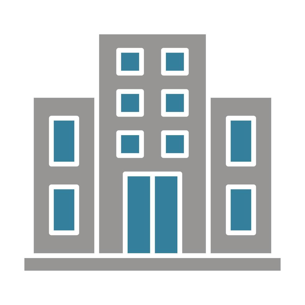 Hotel Building Glyph Two Color Icon vector