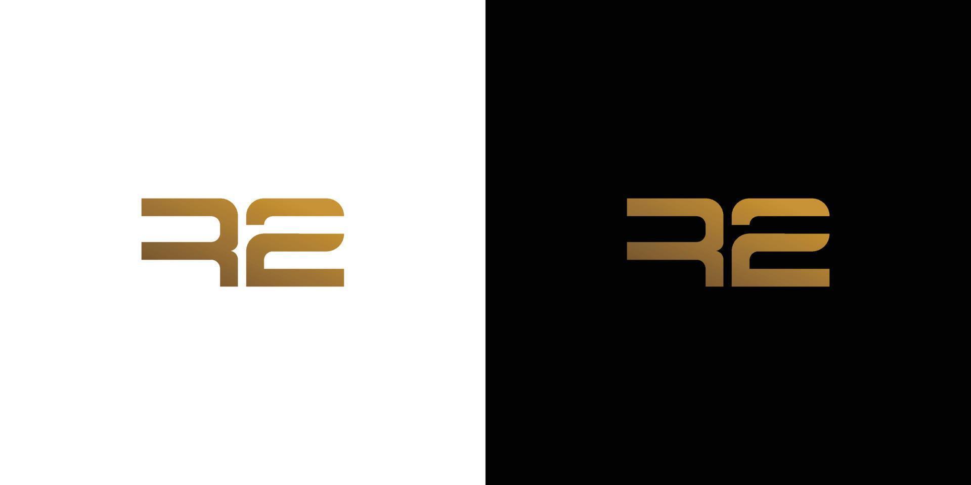 Modern and futuristic R2 logo design vector