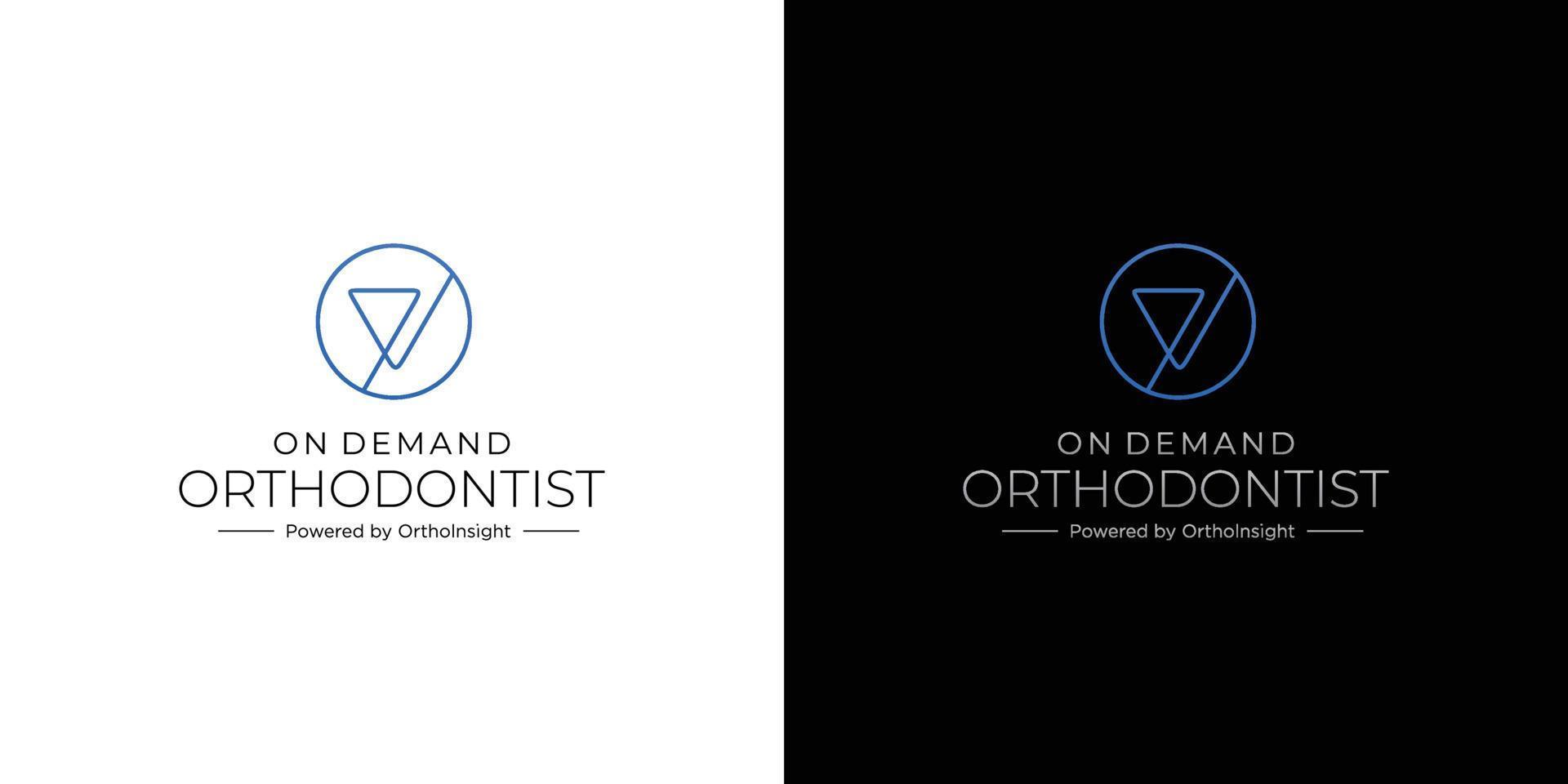 moderno y sofisticado diseño de logotipo de especialista en ortodoncia dental 1 vector