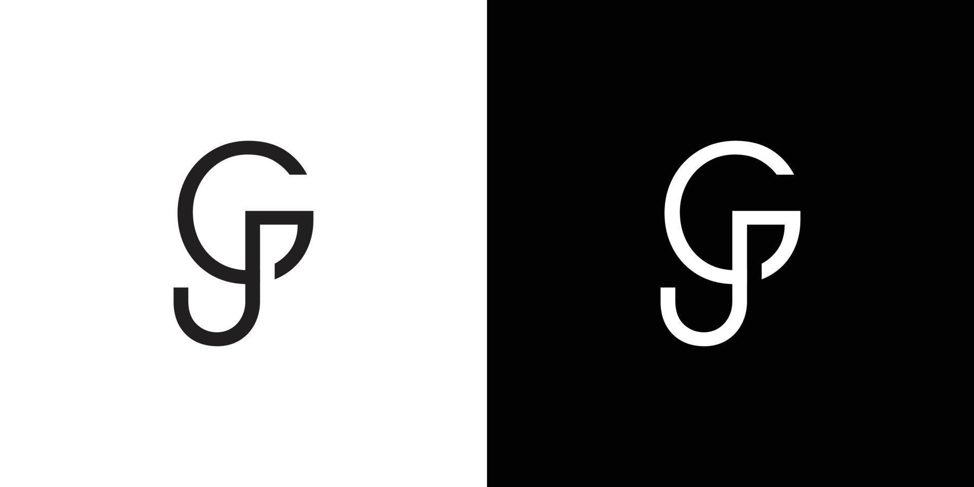 Modern and elegant GP logo initials vector