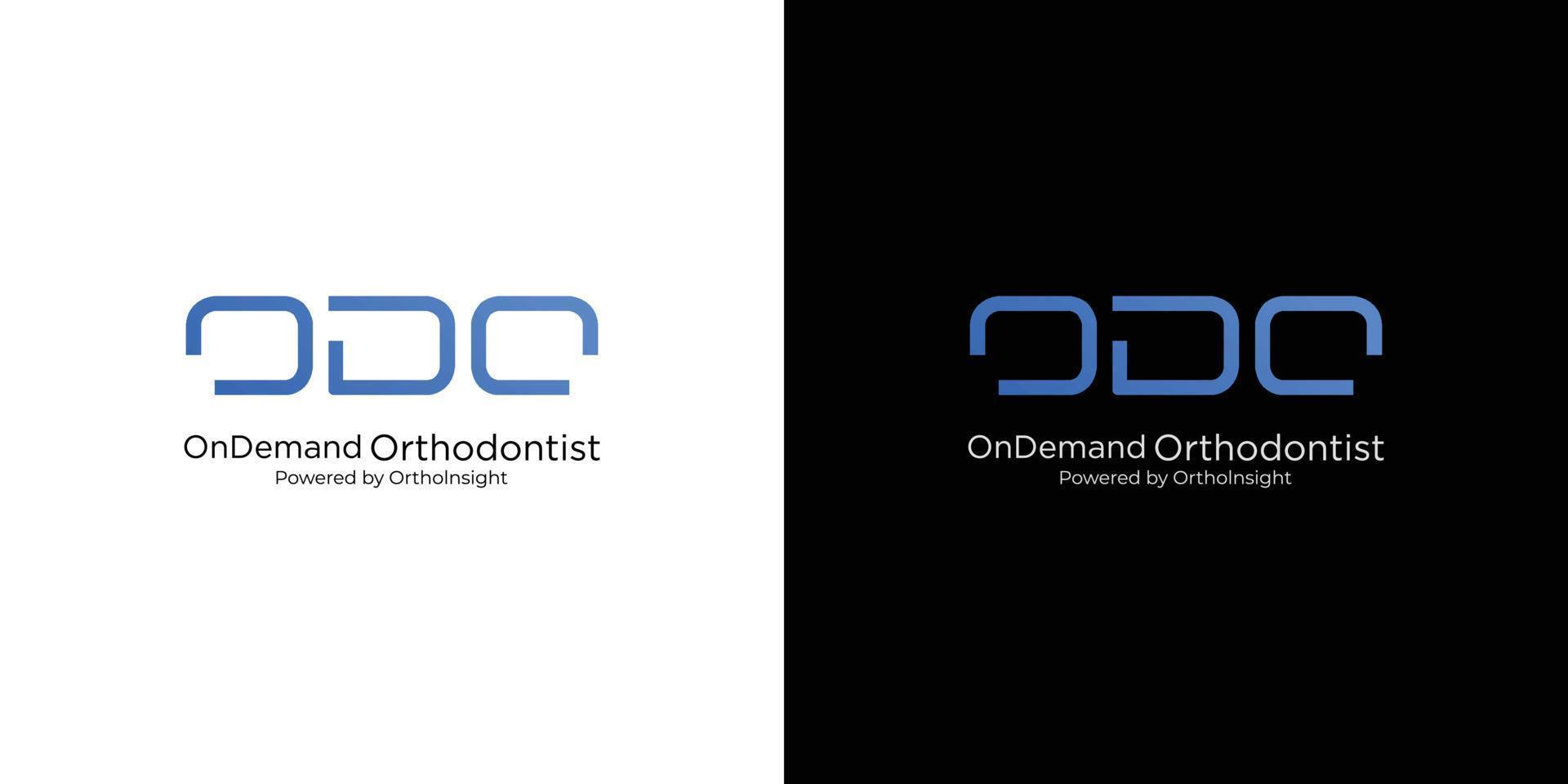 Modern and sophisticated dental orthodontic specialist logo design 4 vector