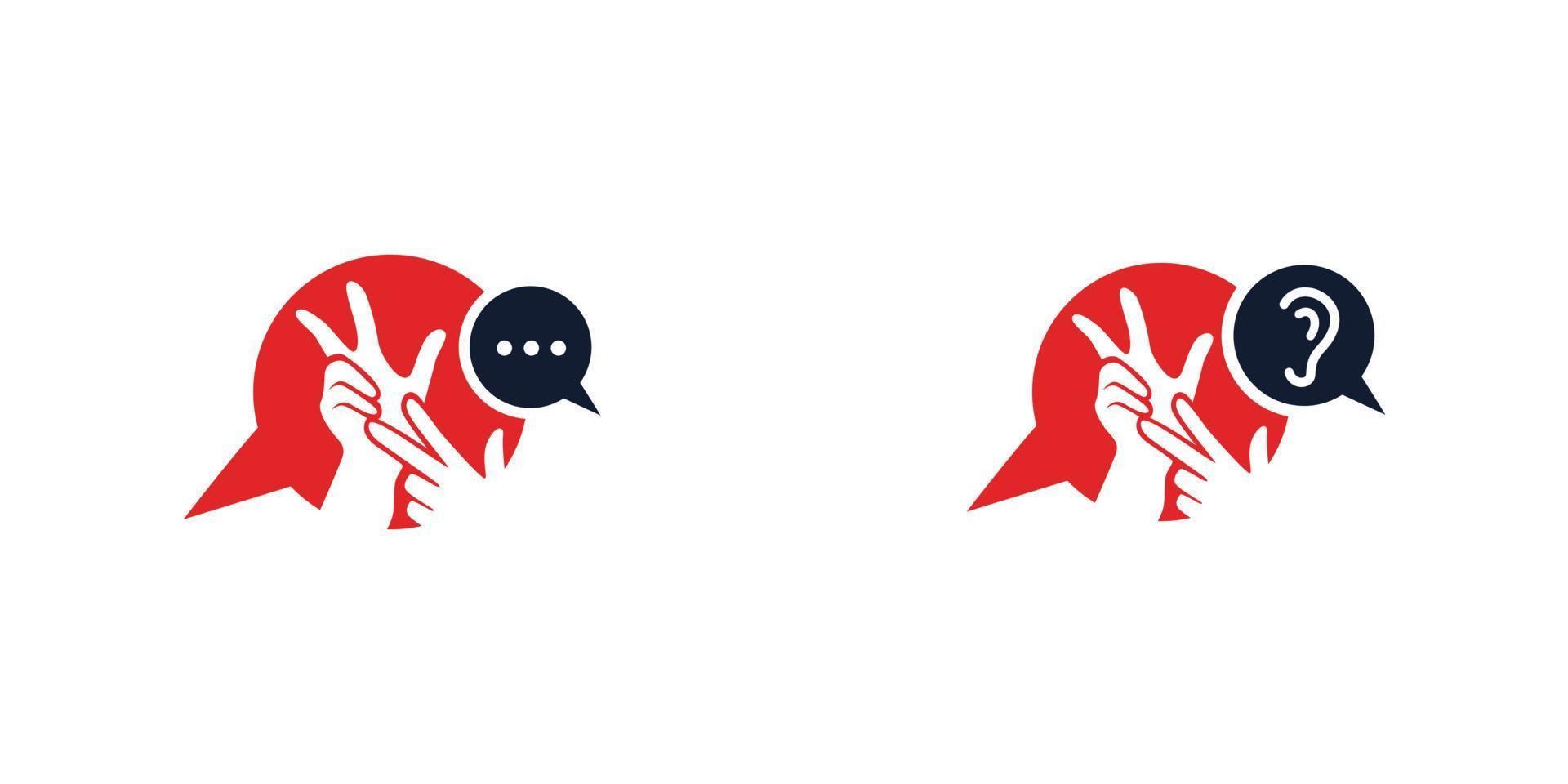 Modern and professional deaf and disabled logo 2 vector